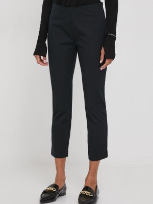 Spodnie dopasowane z wysoką talią Lauren Ralph Lauren czarne