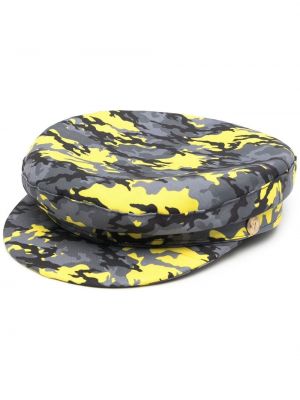 Cappello con visiera con stampa camouflage Manokhi grigio