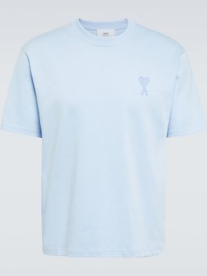 Bavlnené tričko Ami Paris modrá