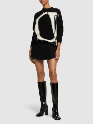 Sweter wełniany Off-white czarny