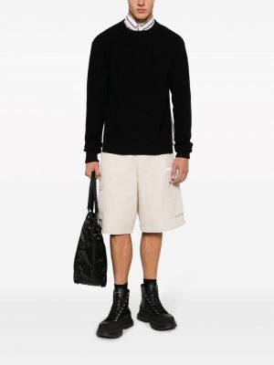 Vlněný svetr na zip Jil Sander černý