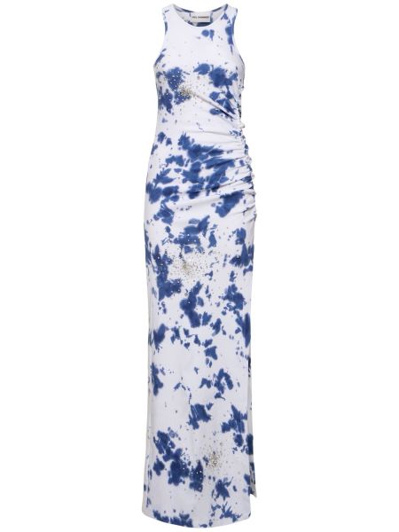 Μάξι φόρεμα από ζέρσεϋ με βαφή γραβάτας Des Phemmes μπλε