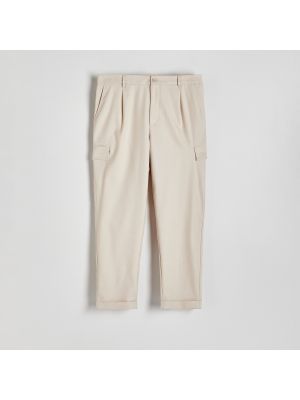 Slim fit úzké kalhoty Reserved bílé