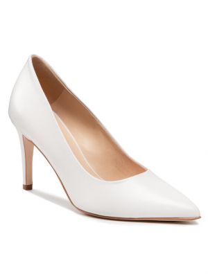 Полуотворени обувки с ток Solo Femme бяло