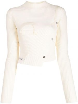 Асиметричен пуловер Feng Chen Wang бяло