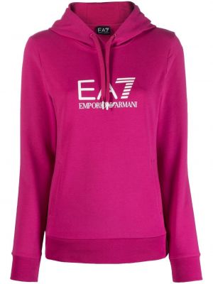 Trykt hettegenser Ea7 Emporio Armani rosa