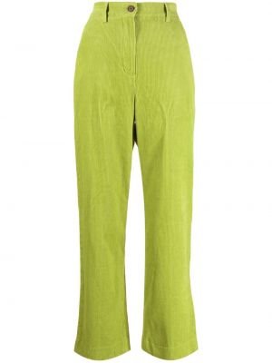 Ravne hlače iz rebrastega žameta Studio Tomboy zelena