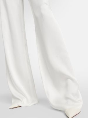 Pantalon en satin Max Mara blanc