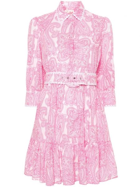 Памучна мини рокля с принт Mc2 Saint Barth розово