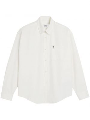 Βαμβακερό πουκάμισο Ami Paris λευκό
