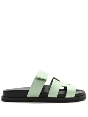 Dabīgās ādas sandales Hermès zaļš