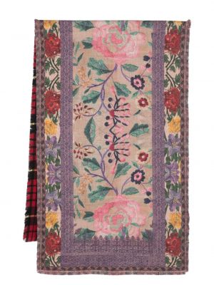 Kvetinový vlnený šál s potlačou Pierre-louis Mascia fialová
