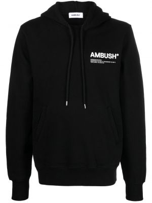 Raštuotas džemperis su gobtuvu Ambush juoda