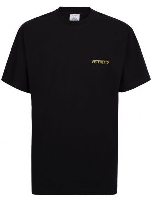 Camiseta con estampado Vetements negro