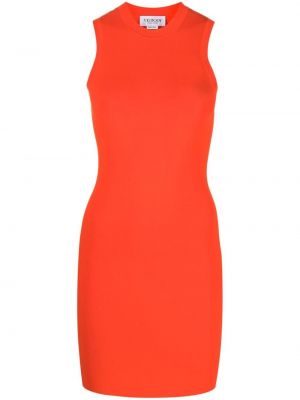 Pletena mini obleka Victoria Beckham oranžna
