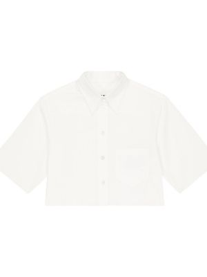 Bomuld skjorte for piger Mm6 Maison Margiela Kids hvid