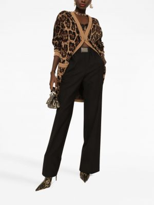 Leopardí kardigan s potiskem s výstřihem do v Dolce & Gabbana