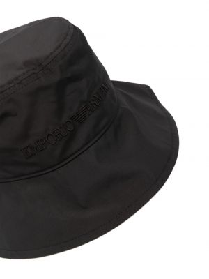 Haftowany kapelusz Emporio Armani czarny