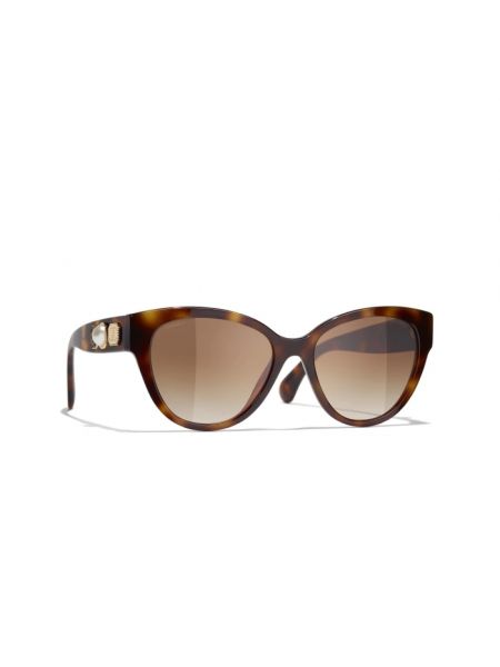 Okulary przeciwsłoneczne Chanel brązowe