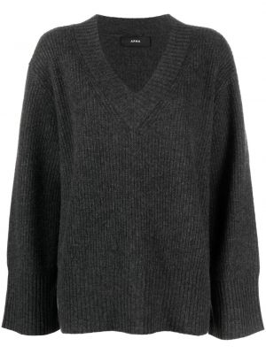 Sweter z kaszmiru z dekoltem w serek Arma szary
