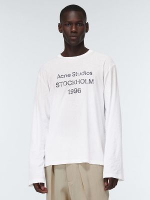 Pamučna majica Acne Studios bijela