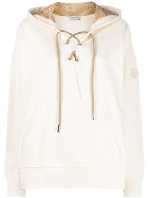 Spitzen schnür hoodie aus baumwoll Moncler weiß