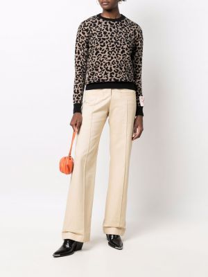 Woll pullover mit print mit leopardenmuster Golden Goose