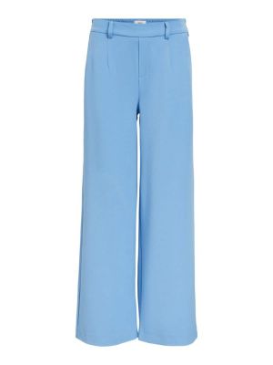 Pantaloni largi Object albastru