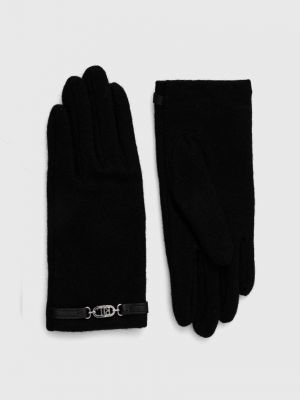 Шерстяные перчатки Lauren Ralph Lauren черные
