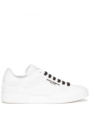 Sneakers με κορδόνια με σχέδιο με δαντέλα Dolce & Gabbana λευκό