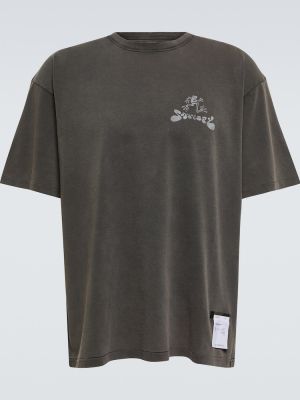 Bavlnené tričko s potlačou Satisfy čierna