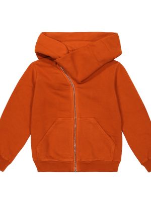 Jersey bomull hettegenser for gutter Rick Owens Kids oransje