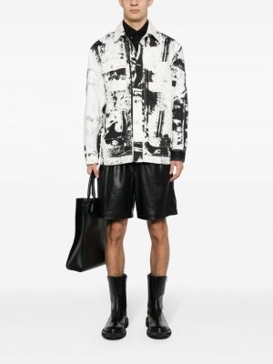 Bavlněná džínová bunda s abstraktním vzorem Alexander Mcqueen