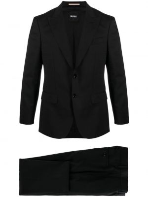Ukrojena obleka s karirastim vzorcem Boss črna