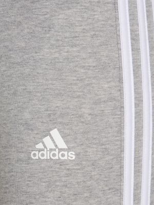 Legginsy bawełniane w paski Adidas Performance szare