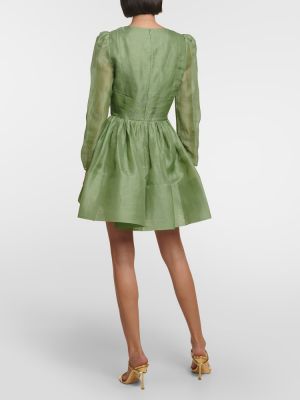 Vestito di lino di seta Zimmermann verde