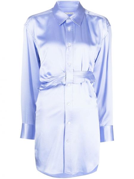 Копринена макси рокля Alexander Wang синьо