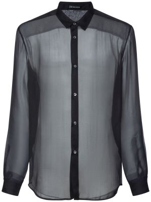 Svilena srajca iz šifona Ann Demeulemeester črna