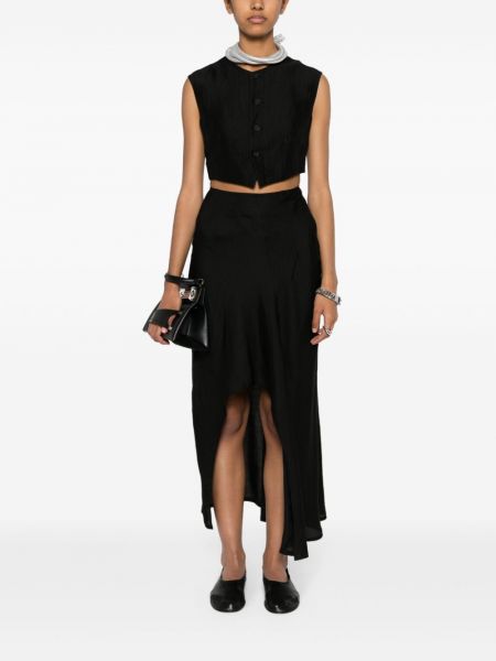 Plisované asymetrické sukně Yohji Yamamoto černé