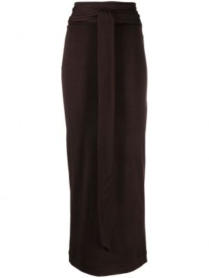 Vlněné dlouhá sukně Dolce & Gabbana hnědé