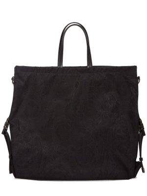 Nylónová nákupná taška Versace čierna