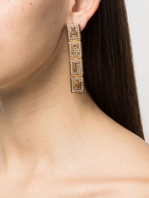 Ohrring mit print mit kristallen Versace gold