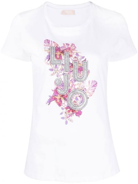 Blommig t-shirt Liu Jo vit