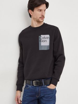 Bluza z nadrukiem Calvin Klein czarna