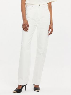 Ravne hlače Karl Lagerfeld Jeans bela