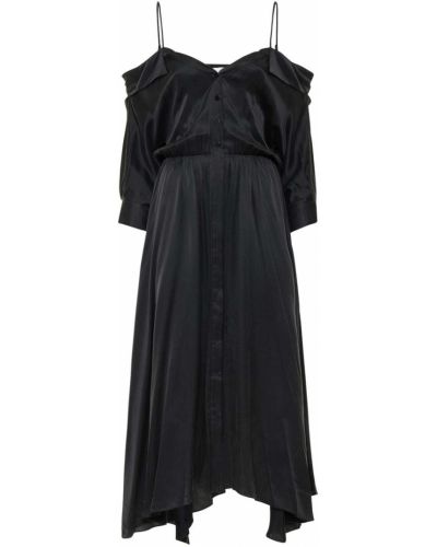 Hedvábné dlouhé šaty Jonathan Simkhai černé