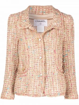 Tweed jacke Chanel Pre-owned beige