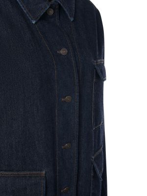 Bavlněná kašmírová džínová bunda Loro Piana modrá