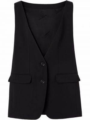 Svilena jakna brez rokavov Burberry črna