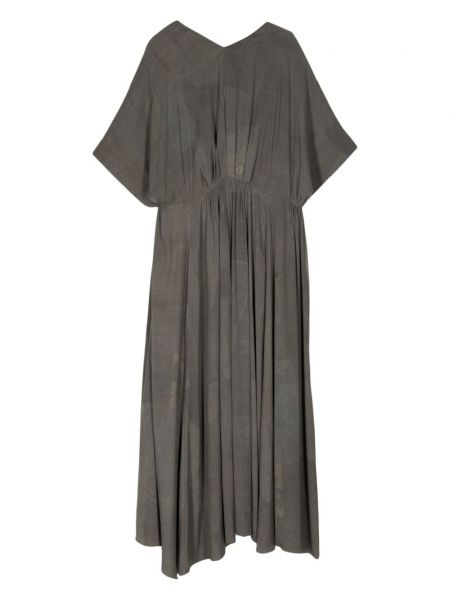 Drapované hedvábné šaty Ziggy Chen šedé